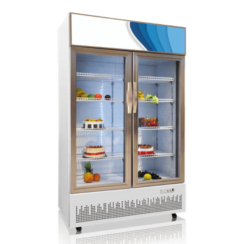 Mraznička s displejom s posuvnými dverami s nízkou hlučnosťou